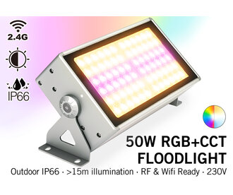 Mi·Light Mi-Light LED Floodlight RGBWW Kleur + Dual White Waterdicht IP65 - 50Watt - 230Volt