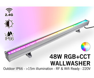 Mi·Light Mi-Light Wall Washer RGBWW Kleur + Dual White - IP66 - 48W - 220V - 100CM