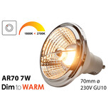 Dim2Warm  7W AR70 GU10 LED spot 2700K tot 1800K