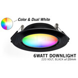 Mi·Light LED Inbouwspot Mi-Light 6W RGBWW Kleur + Dual White 220V. Zwart ⌀118mm
