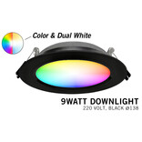 Mi·Light LED Inbouwspot Mi-Light 9W RGBWW Kleur + Dual White 220V. Zwart ⌀138mm