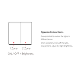Mi·Light MiBoxer PUSH3 | 2 Zones draadloos dimpaneel (2,4 GHz) voor 2 zones