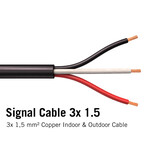 Ronde kabel 3x 1.5mm² Rood, Zwart, Wit.