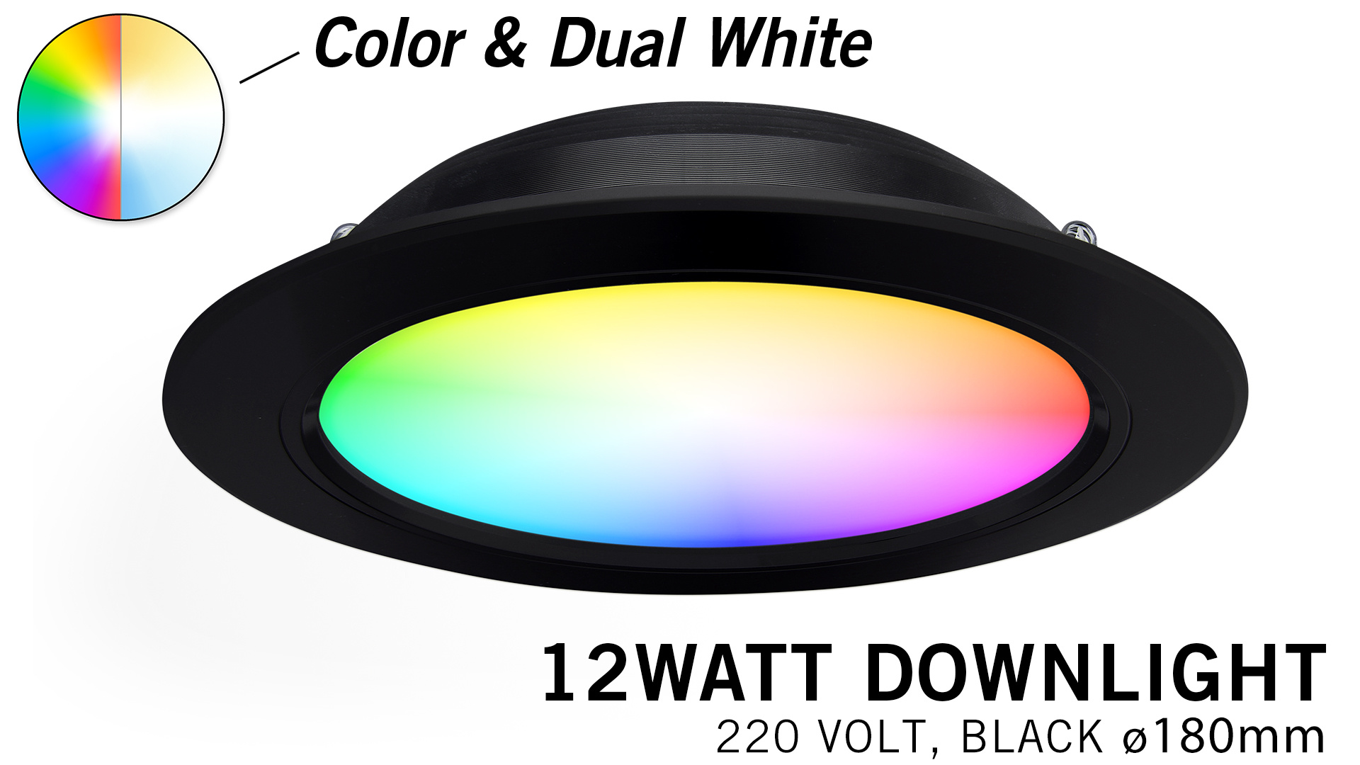 Mi·Light Zwarte Mi-Light 12W RGBWW Kleur + Dual White LED Inbouwspot 220V afbeelding 1