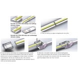 Applamp Waterdichte 4-pins Dual White / RGB COB LED strip connector soldeervrije voor 10-12mm ledstrips