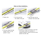 IP68 Waterdichte COB LED koppelstuk voor Dual White of RGB COB ledstrips, soldeervrij. Voor 10-12mm ledstrips