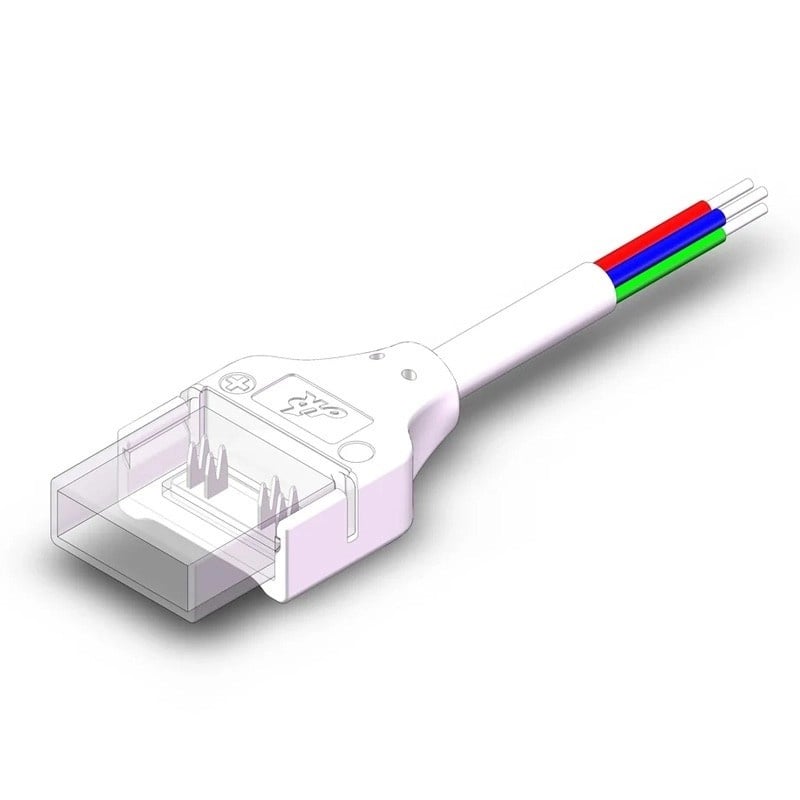 Applamp Waterdichte 4-pins Dual White / RGB COB LED strip connector soldeervrije voor 10-12mm ledstrips