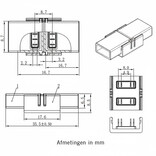 IP68 Waterdichte COB LED koppelstuk voor Dual White of RGB COB ledstrips, soldeervrij. Voor 10-12mm ledstrips