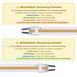 Applamp Waterdichte 4-pins Dual White / RGB COB LED strip connector soldeervrije voor 10-12mm ledstrips