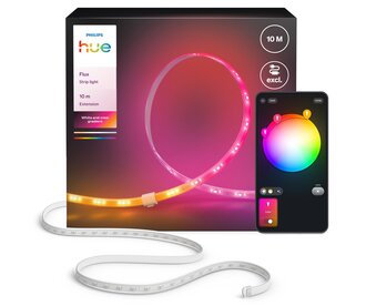 Philips Hue Philips Hue Flux LED strip verlenging - 10 meter verlengstrip -  Eenvoudige installatie - Wit en gekleurd licht - Chromasync™ technologie | 60 Watt
