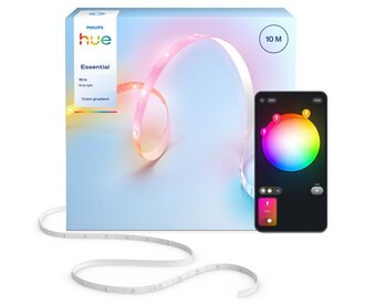 Philips Hue Essential Philips Hue Essential LED Strip - 10m - Gekleurd licht - Dimbaar - Knip op maat- Bediening via onze app of met je stem | 27.2 Watt