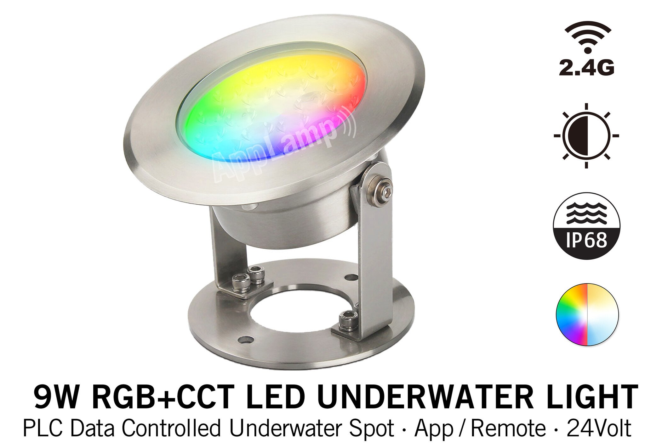 Miboxer IP68 LED onderwaterlamp 9W Kleur+Dual Wit RGB+CCT 24V