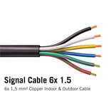 Ronde kabel 6x 1.5mm2  Rood, Groen, Blauw, Geel, Wit, Zwart