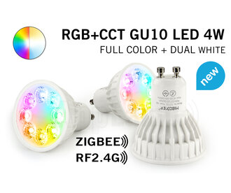 Mi·Light ACTIE! Mi-Light Zigbee + RF 4W RGBWW Kleur + Dual White Dimbaar GU10 LED Spot 220V