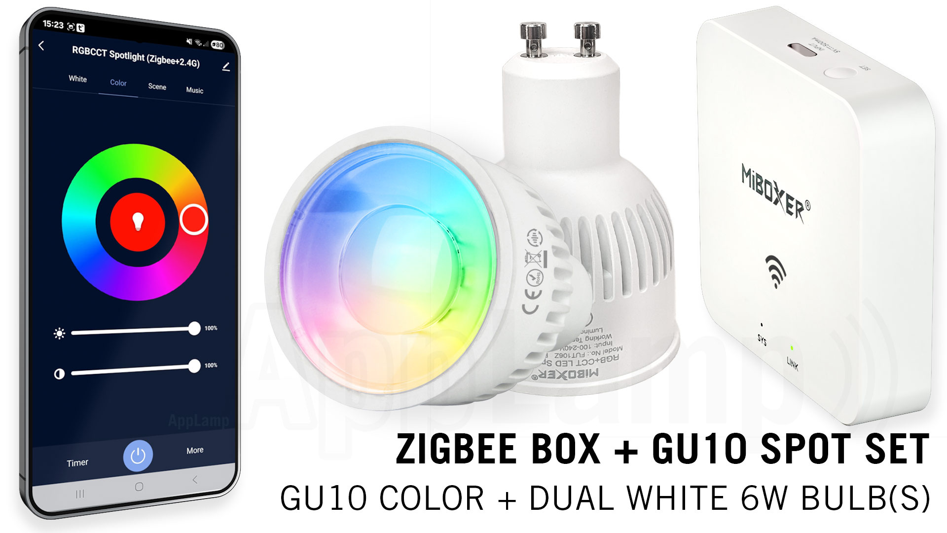 Mi·Light MiBoxer GU10 LED Spot Voordeelset - RGB + CCT 6W Zigbee 3.0 + RF afbeelding
