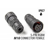 M16 5 Pin Female Connector IP67 Waterdichte RGBW