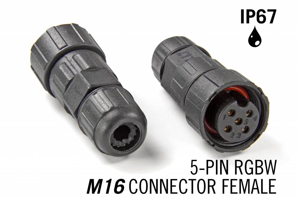 M16 5 Pin IP67 Waterdichte Female Connector RGBW