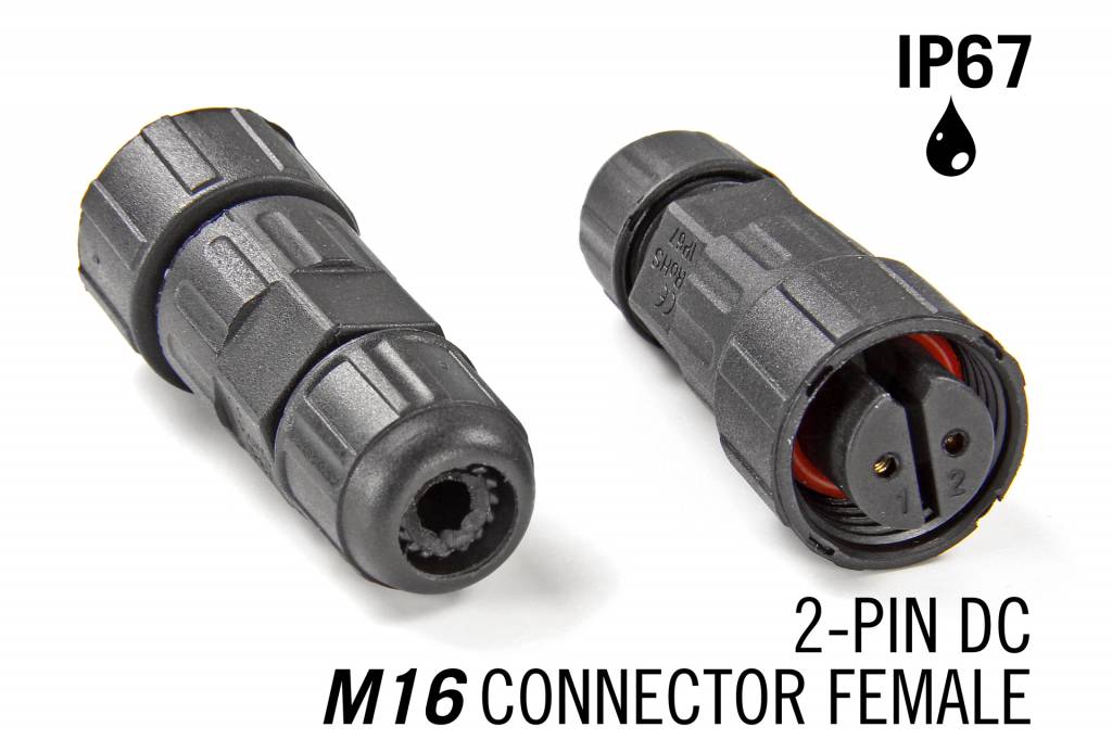 M16 2 Pin IP67 Waterdichte Female Connector DC
