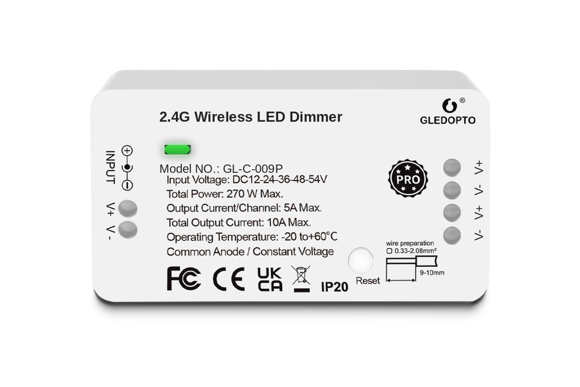 GLEDOPTO Enkelkleurige Gledopto GL-C-009P Zigbee Dimmer Controller | 12-54 Volt 270 Watt