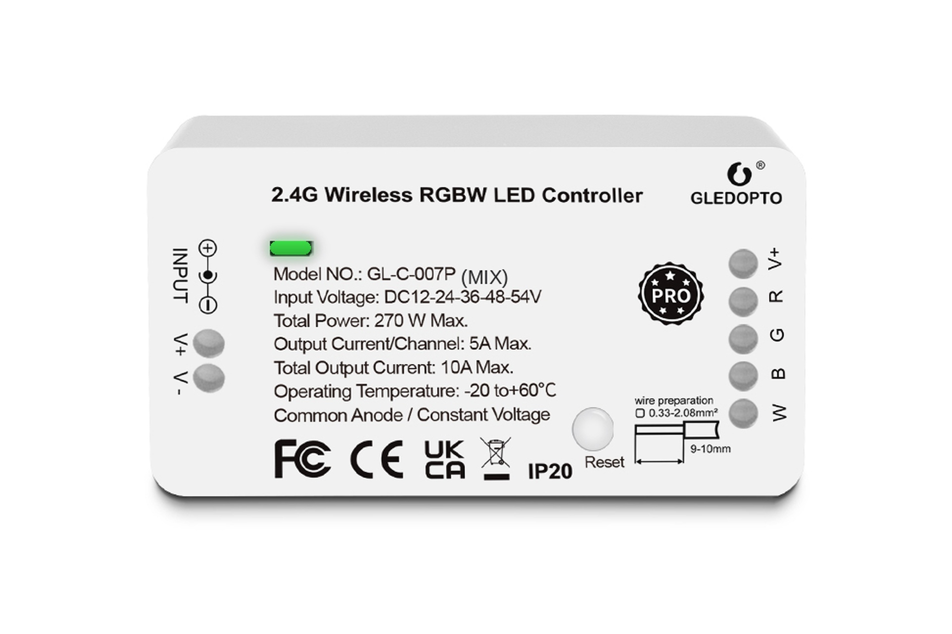 GLEDOPTO RGBW MIX Gledopto Zigbee Pro Controller GL-C-007P | 12-54 Volt