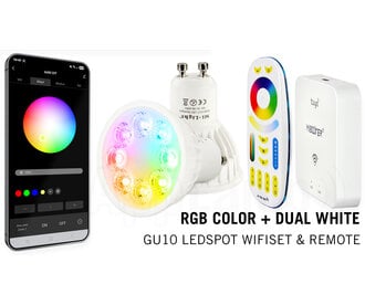 Mi·Light Mi-Light 4W RGBWW GU10 Starterskit Spotje +Wifi Box +Afstandsbediening