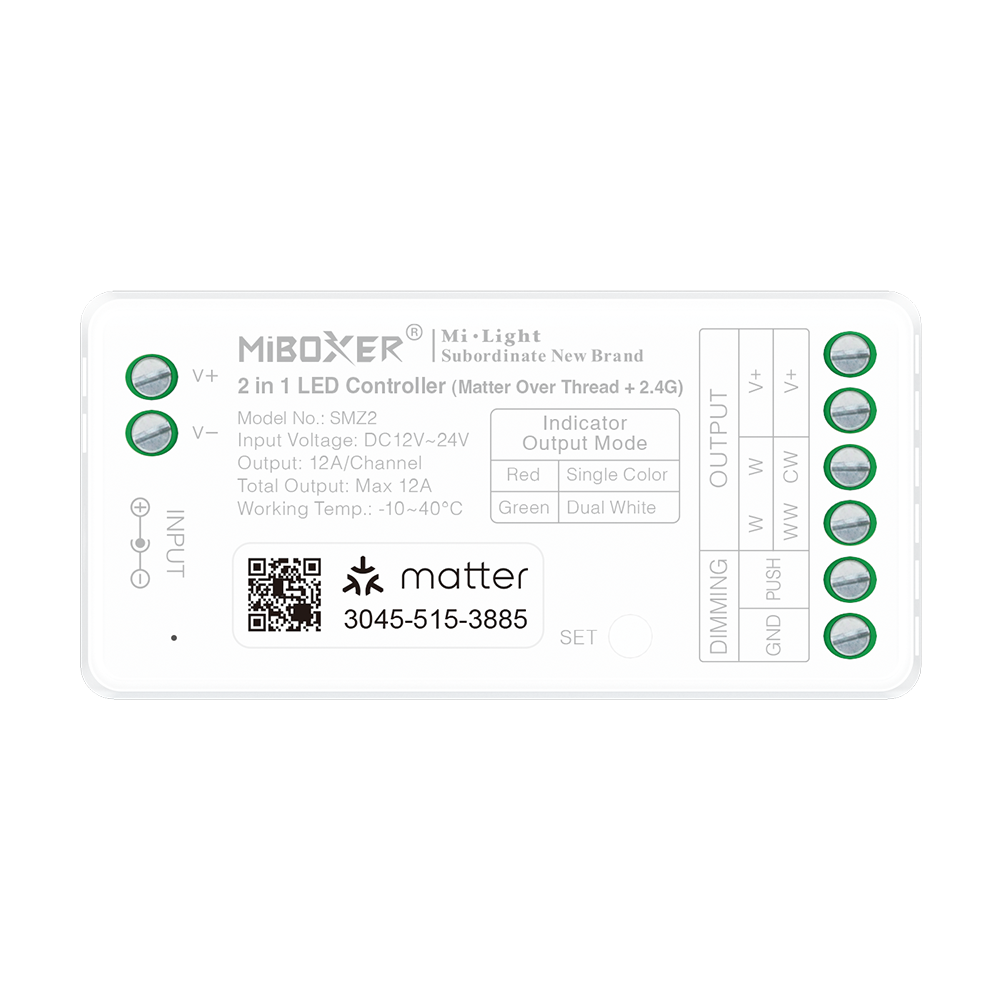 Mi·Light MiBoxer SMZ2 – Matter over Thread +RF 2.4G LED Controller (2-in-1)
