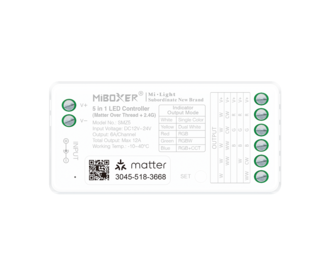 Mi·Light MiBoxer SMZ5 – Matter over Thread + RF 2.4G SC/CCT/RGB(W)(W) LED Controller (5-in-1)