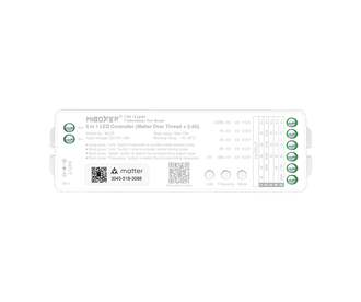 Mi·Light MiBoxer MLZ5 – Matter over Thread + RF 2.4G SC/CCT/RGB(W)(W) LED Controller (5-in-1) | 12V-48V 15A