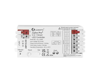 GLEDOPTO 15A Gledopto 3 in 1 Zigbee Pro Controller GL-C-205P (RGBCCT/RGBW/RGB) | 12-48 Volt