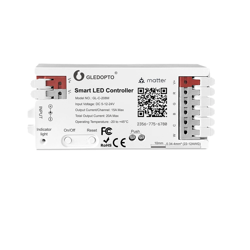 GLEDOPTO 20A Gledopto RGBCCT Zigbee Pro Controller GL-C-208M | 5-12-24 Volt