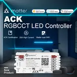 GLEDOPTO Gledopto GL-C-208M ACK Matter RGBCCT LED Controller met Hoog Vermogen (15A per Kanaal, 20A Max))