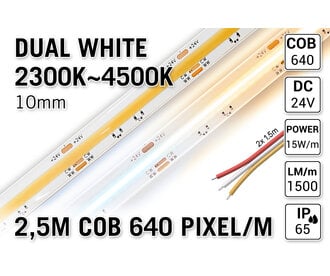 AppLamp ProLine PRO LINE COB Dual Wit 2300K~4500K CCT Led Strip | 2,5m | 24V