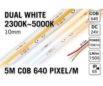AppLamp ProLine PRO LINE COB Dual Wit 2300K~4500K CCT Led Strip | 5m | 24V