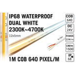 AppLamp ProLine 1m IP68 PRO LINE COB Dual Wit 2300K~4700K CCT Led Strip |  COB 640 Pixels pm 24V - Losse Strip