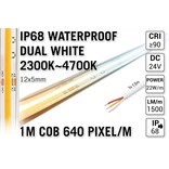 AppLamp ProLine 1m IP68 PRO LINE COB Dual Wit 2300K~4700K CCT Led Strip |  COB 640 Pixels pm 24V - Losse Strip