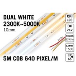 AppLamp ProLine PRO LINE COB Dual Wit 2300K~4500K CCT Led Strip |5m COB 640 Pixels pm 24V - Losse Strip