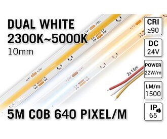 AppLamp ProLine PRO LINE COB Dual Wit 2300K~4500K CCT Led Strip | 5m | 24V