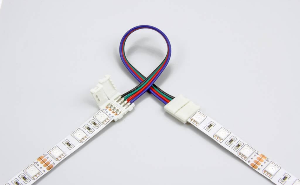 Hoofd temperatuur pot Clip Pigtail Connector voor RGB Led Strips 15cm lang | Soldeervrij |  AppLamp.nl