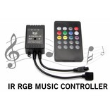 ACTIE! RGB IR Controller op Muziektempo met Afstandsbediening | 12-24 Volt 3x2 Ampère