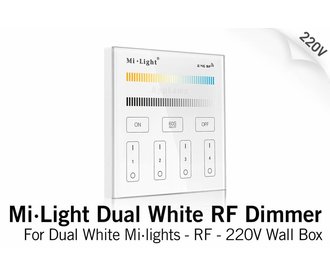 Mi·Light MiLight Inbouw Dual White RF Touch Dimmer Paneel 4-kanaals, 220V