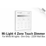 Mi·Light ACTIE! Mi-Light Inbouw RF Touch Dimmer Paneel 4-kanaals, Witte Verlichting 220V