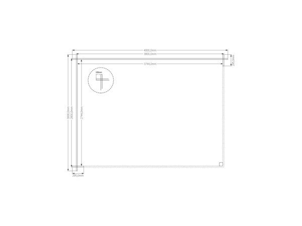 Houten overkapping plat dak 400 x 300cm