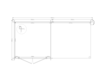 Blokhut met overkapping plat dak 250 x 250 + 250cm
