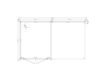 Blokhut met overkapping plat dak 250 x 300 + 250cm