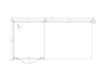 Blokhut met overkapping plat dak 250 x 300 + 350cm
