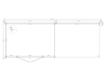 Blokhut met overkapping zadeldak 350 x 250 + 300cm
