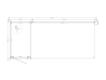 Blokhut met overkapping plat dak 150 x 250 + 400cm