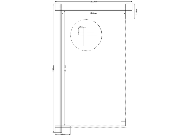 Houten overkapping plat dak 150 x 250cm