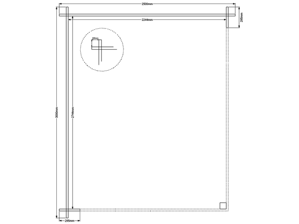 Houten overkapping plat dak 250 x 300cm