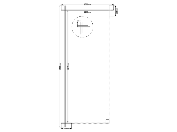 Houten overkapping plat dak 150 x 350cm